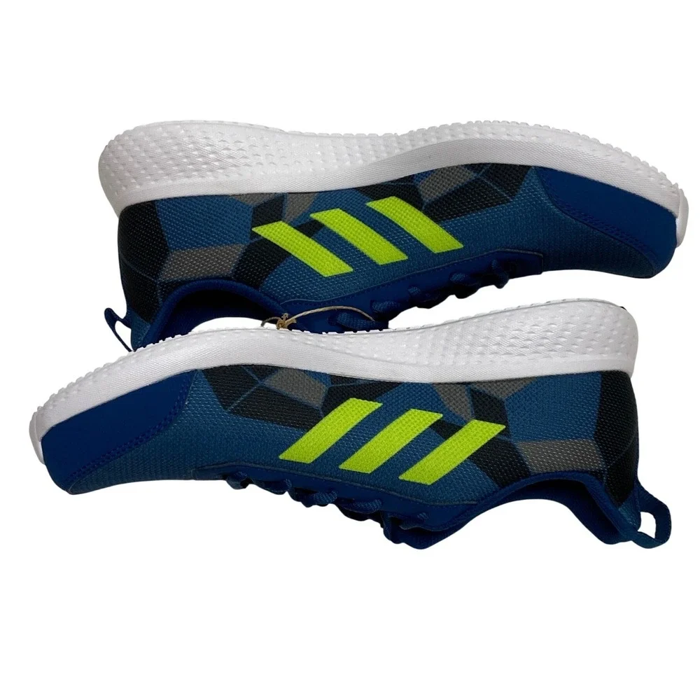 Adidas Men Blue Lime Green Running Shoes Sneakers Mesh Lace Up Athletic 8.5 NWOB